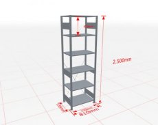 Basisstelling | H: 2500 D: 500 B: 750 mm | verzinkt | 150 kg