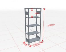 MP-32640-75 Basisstelling | H: 2000 D: 400 B: 750 mm | 7035 | 150 kg