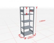 MP-32650-75 Basisstelling | H: 2000 D: 500 B: 750 mm | 7035 | 150 kg