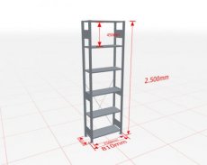 MP-32631-75 Basisstelling | H: 2500 D: 300 B: 750 mm | 7035 | 150 kg