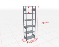 MP-32641-75 Basisstelling | H: 2500 D: 400 B: 750 mm | 7035 | 150 kg