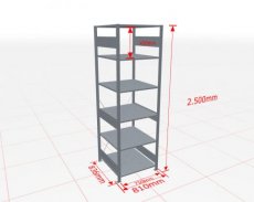 MP-32681-75 Basisstelling | H: 2500 D: 800 B: 750 mm | 7035 | 150 kg