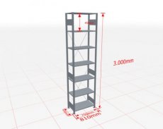 MP-32642-75 Basisstelling | H: 3000 D: 400 B: 750 mm | 7035 | 150 kg