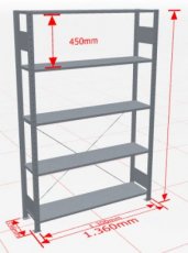 MP-32630-130 Basisstelling | H: 2000 D: 300 B: 1300 mm | 7035 | 150 kg