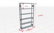 MP-32631-130 Basisstelling | H: 2500 D: 300 B: 1300 mm | 7035 | 150 kg