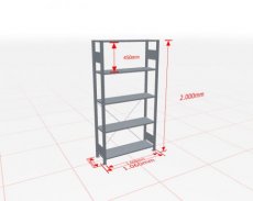 MP-13130-B Basisstelling | H: 2000 D: 300 B: 1000 mm | 5010 | 85 kg