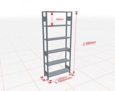 MP-13131-B Basisstelling | H: 2500 D: 300 B: 1000 mm | 5010 | 85 kg