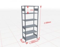 MP-13151-B Basisstelling | H: 2500 D: 500 B: 1000 mm | 5010 | 85 kg