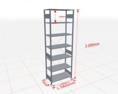 MP-13152-B Basisstelling | H: 3000 D: 500 B: 1000 mm | 5010 | 85 kg